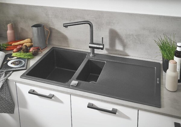 GROHE Miscelatore Cucina con Doccetta estraibile Rubinetto Monocomando colore Acciaio Satinato - MINTA - 32168 DC0
