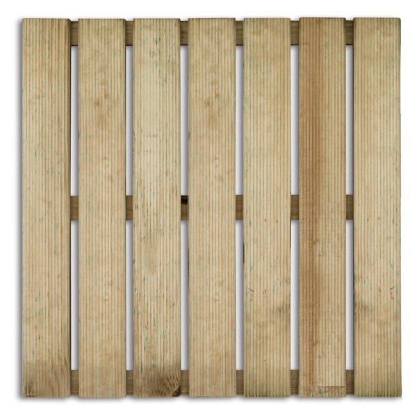 Piastrella Mattonella in legno pino 50 x 50 cm Sp 28 mm, verde e legno