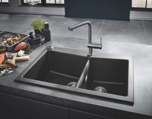 GROHE Miscelatore Cucina con Doccetta estraibile Rubinetto Monocomando colore Acciaio Satinato - MINTA - 32168 DC0