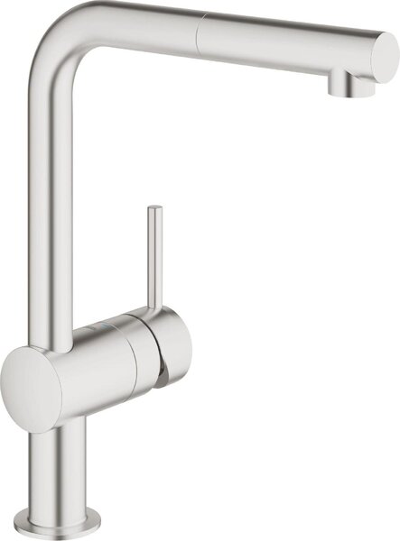 GROHE Miscelatore Cucina con Doccetta estraibile Rubinetto Monocomando colore Acciaio Satinato - MINTA - 32168 DC0