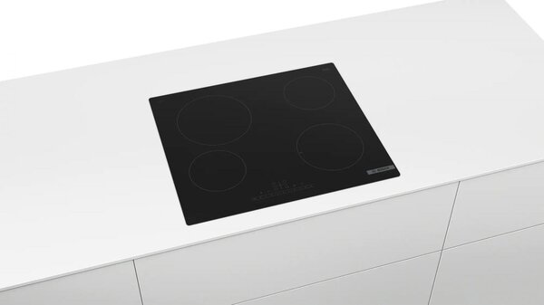 Bosch Piano Cottura Elettrico 4 Fuochi 59 cm in Vetroceramica colore Nero - PKE611FP2E Serie 6
