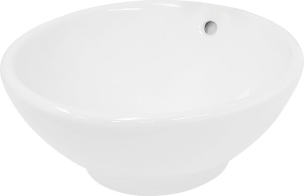 LuxeBath Lavabo Lavabo da appoggio, rotondo, Ø 42x17 cm, bianco, Vetroceramica