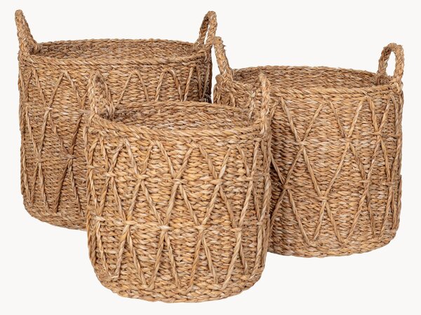 Set di 3 cestini in fibra naturale Krabi