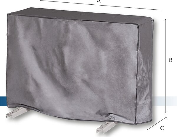 VECAMCO Telo di copertura per unit esterna condizionatore 84 x 64 x 34 cm colore Grigio - 119015