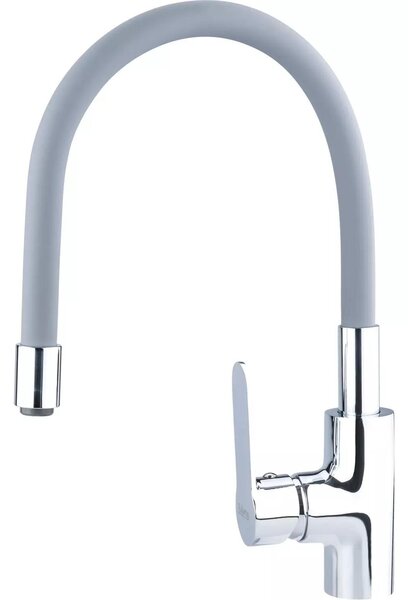 Balletto 81121 miscelatore per lavabo, miscelatore per lavabo a colonna con braccio flessibile, 35 mm, grigio