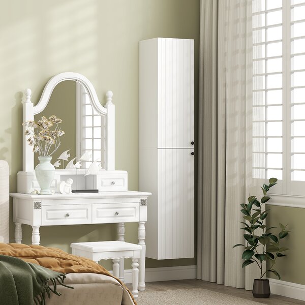 HOMCOM Mobiletto da Bagno a Parete con 6 Ripiani, Superficie Laccata, MDF, Bianco | Aosom Italy