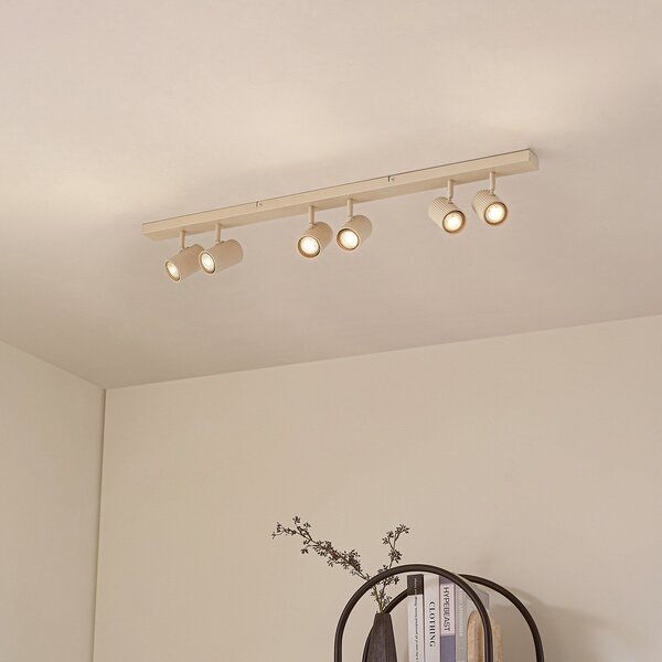 Plafoniera Lindby, Kardis, dimmerabile, Beige, Corridoio, Alluminio, Moderno