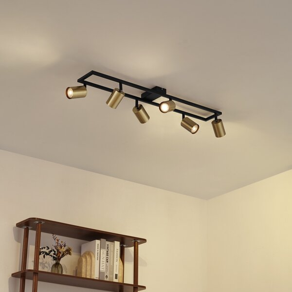 Plafoniera Lindby, Bravius, dimmerabile, Dorato / Ottone, Soggiorno, Metallo, Moderno