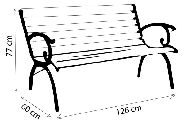 GINE LONG - panca in legno e ghisa