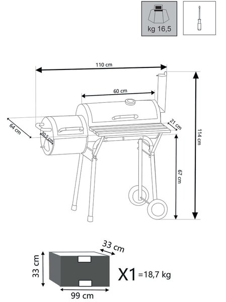 POTS - barbecue a carbonella con affumicatore