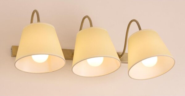FRIDA SOFT LAMPADA 3 LUCI CON PARALUMI E BRACCI FLESSIBILI METALLO BRUNITO LAMPADINE ATTACCO E27