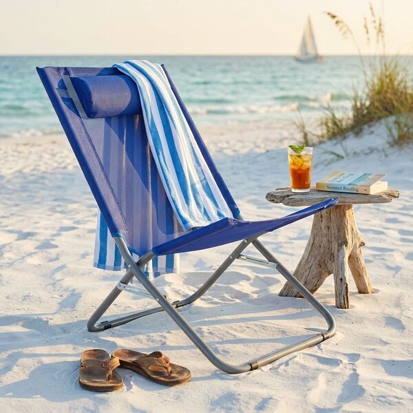 Spiaggina mare prendisole pieghevole colore casuale cm 190 x 57 x 98 h