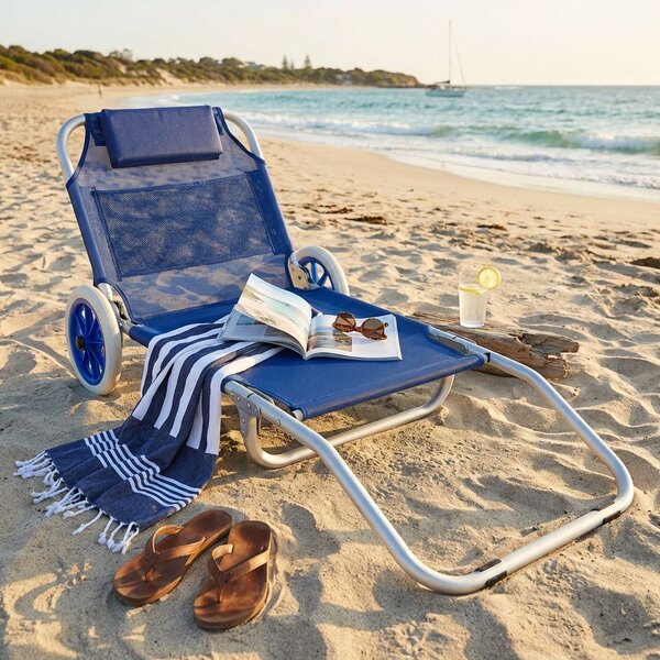 Spiaggina prendisole pieghevole colore casuale cm 145 x 52 x 62 h