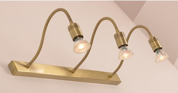FRIDA APPLIQUE 3 LUCI IN METALLO BRUNITO CON BRACCI FLESSIBILI E LAMPADINE GU10 LED 5,5W INCLUSE