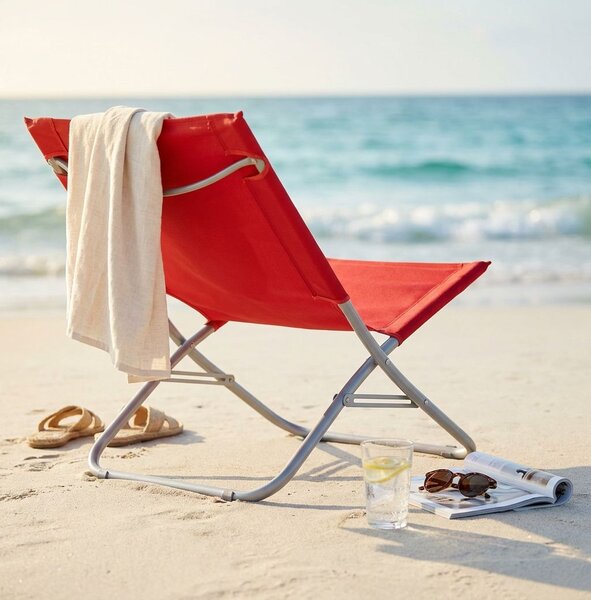 Spiaggina prendisole pieghevole colori casuale cm 49 x 43x32/55 h