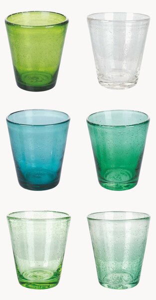 Set di 6 bicchieri in vetro soffiato con bollicine d'aria Cancun