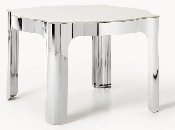 Tavolo rotondo con piano in vetro Georgia, Ø 110 cm