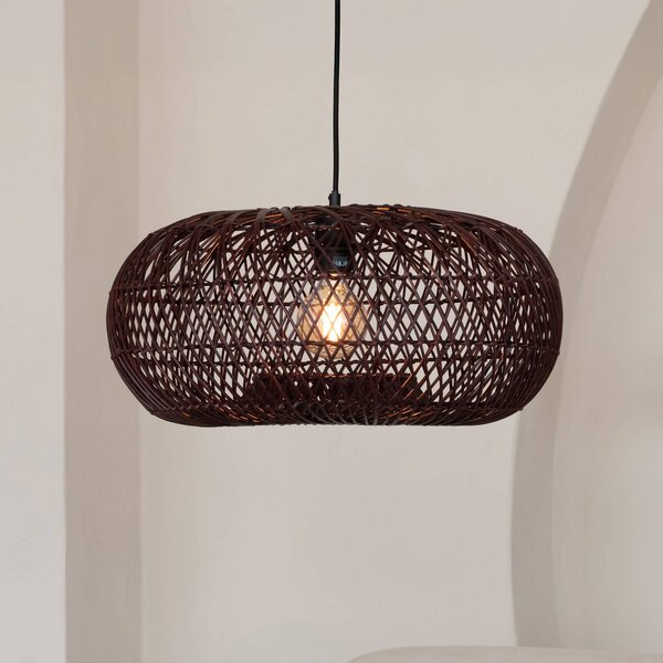 Good & Mojo Lampada a sospensione Arizona, dimmerabile, Rosso, Soggiorno / Sala da pranzo, bambù, Design, Lampada a sospensione