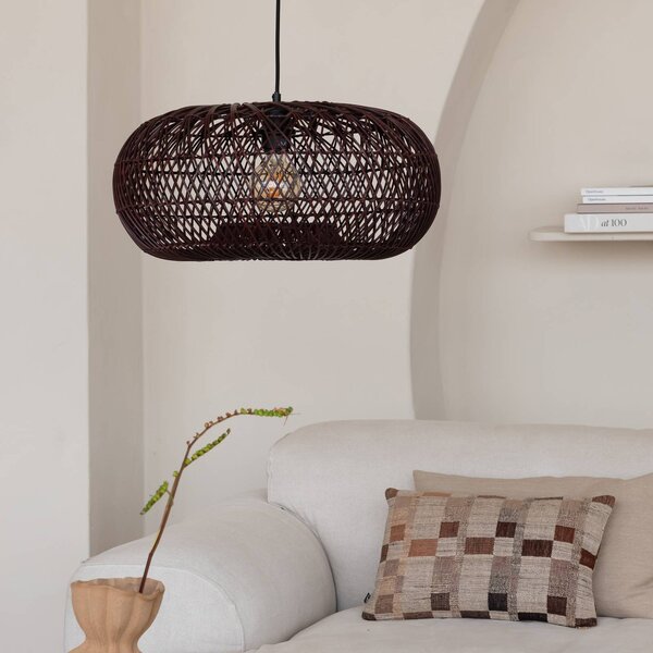 Good & Mojo Lampada a sospensione Arizona, dimmerabile, Rosso, Soggiorno / Sala da pranzo, bambù, Design, Lampada a sospensione