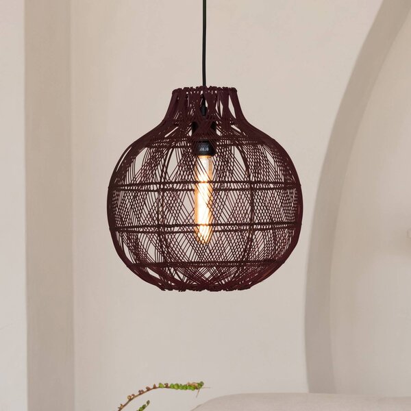 Good & Mojo Lampada a sospensione Mendoza, dimmerabile, Rosso, Soggiorno / Sala da pranzo, bambù, Design, Lampada a sospensione