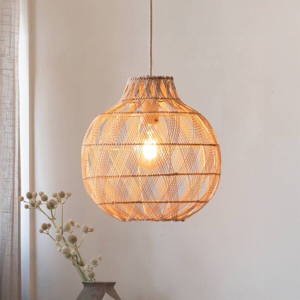 Good & Mojo Lampada a sospensione Mendoza, dimmerabile, Legno chiaro, Soggiorno / Sala da pranzo, bambù, Design, Lampada a sospensione