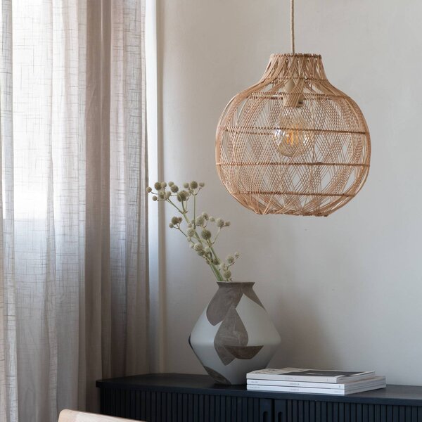 Good & Mojo Lampada a sospensione Mendoza, dimmerabile, Legno chiaro, Soggiorno / Sala da pranzo, bambù, Design, Lampada a sospensione