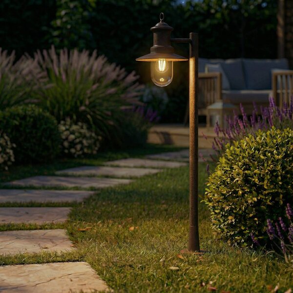 Lampioncino da giardino Eloretta Lindby, dimmerabile, Marrone / Ruggine, Metallo, Campagna / Rustiche, Lampada da esterni