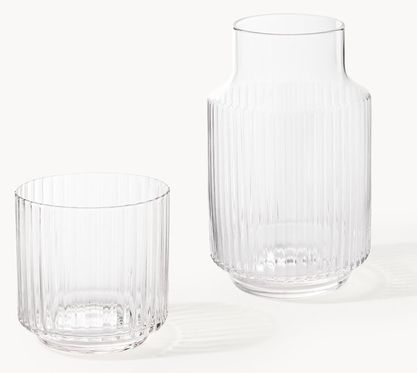 Set caraffa e bicchiere in vetro soffiato Aleo, set da 2
