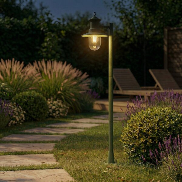 Lampioncino da giardino Eloretta Lindby, dimmerabile, Verde, Metallo, Campagna / Rustiche, Lampada da esterni