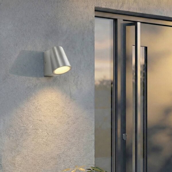 Applique da esterni a LED Illuvia Lindby, Alluminio / Grigio / Zincato, Alluminio, Moderno, Applique LED da esterni