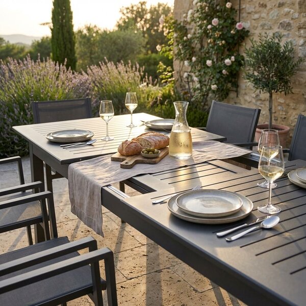 ARGENTUM - tavolo da giardino allungabile in alluminio da 220