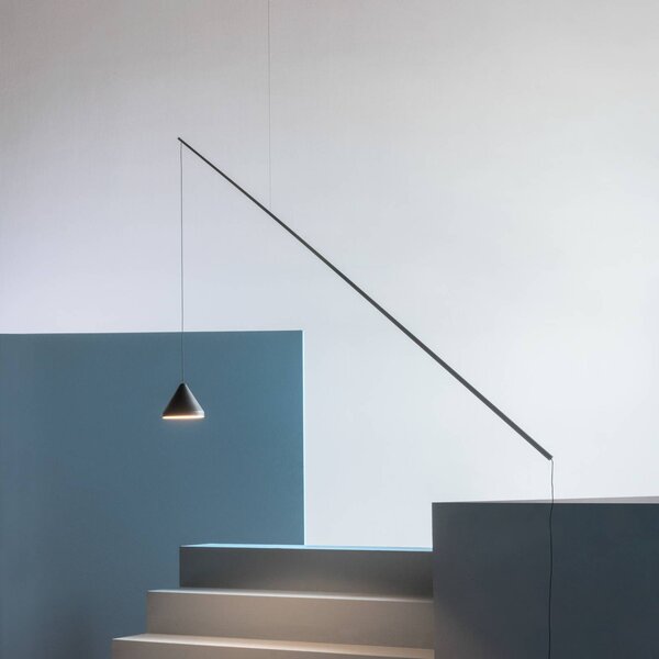 Vibia Lampada a sospensione NORTH, dimmerabile, Nero, Soggiorno / Sala da pranzo, Plastica, Design, Lampada a sospensione