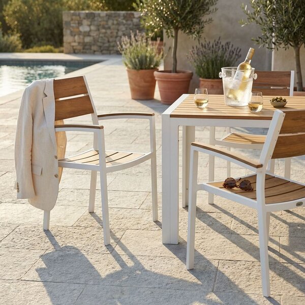 VIDUUS - poltrona da giardino in alluminio e polywood impilabile