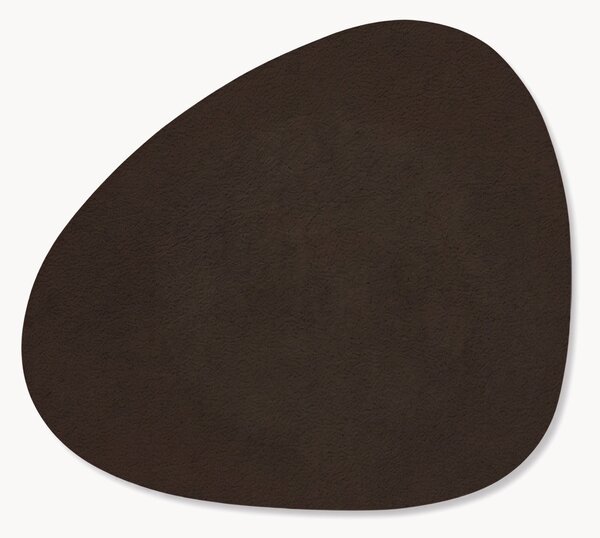 Set di 4 sottobicchieri in pelle fatti a mano dalla forma asimmetrica Curve