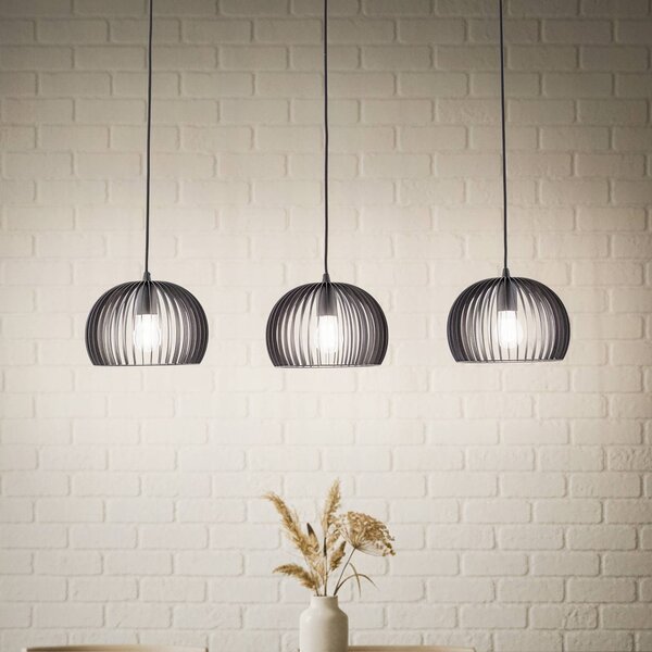 Lampada a sospensione Jusra Lindby, dimmerabile, Nero, Soggiorno / Sala da pranzo, Metallo, Moderno, Lampada a sospensione