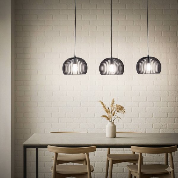 Lampada a sospensione Jusra Lindby, dimmerabile, Nero, Soggiorno / Sala da pranzo, Metallo, Moderno, Lampada a sospensione