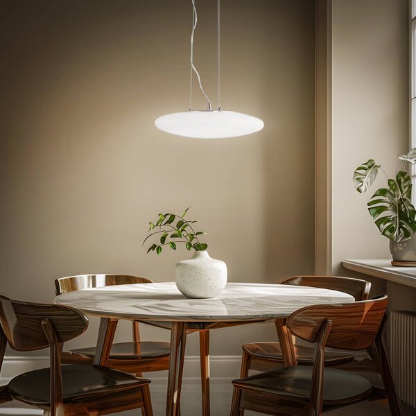 Lampada a sospensione in vetro Gunda Lindby, dimmerabile, Bianco / Opale, Soggiorno / Sala da pranzo, Vetro, Moderno, Lampada a sospensione