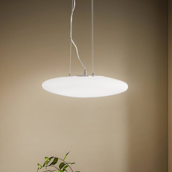 Lampada a sospensione in vetro Gunda Lindby, dimmerabile, Bianco / Opale, Soggiorno / Sala da pranzo, Vetro, Moderno, Lampada a sospensione
