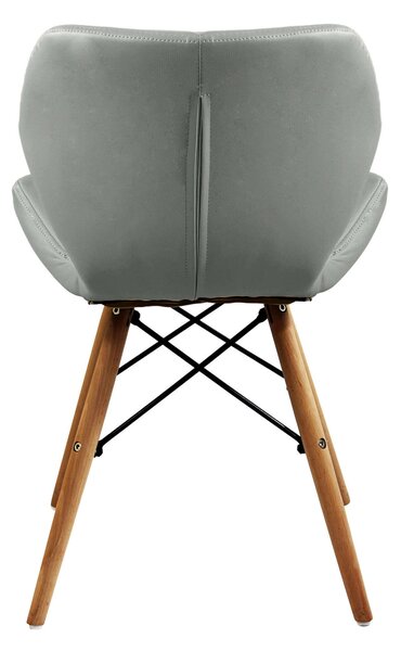 NAOMIE - sedia moderna in ecopelle e legno