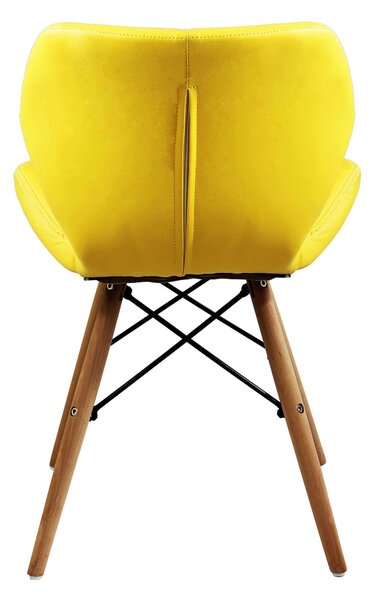 NAOMIE - sedia moderna in ecopelle e legno