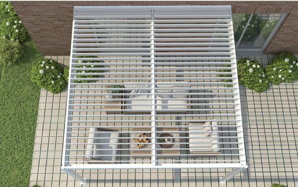 NIMBUS - pergola bioclimatica addossata in alluminio 3 x 4 m