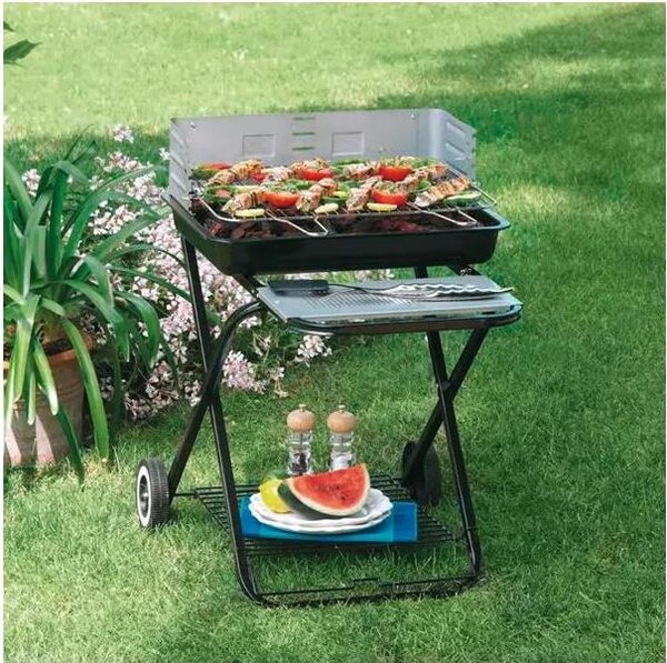 Barbecue pieghevole nero in acciaio 84x60x80 cm – Garden Friend B1072436
