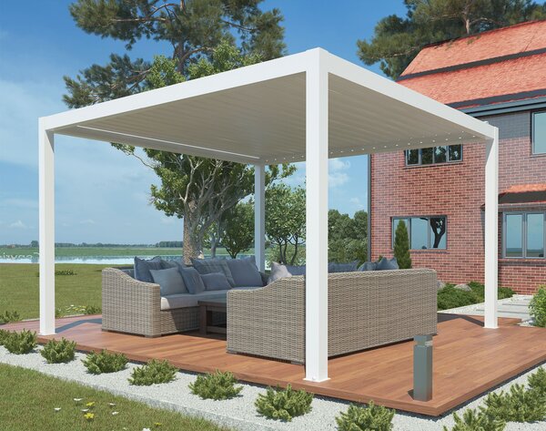 FIREBOLT - pergola bioclimatica motorizzata con led in alluminio 4 x 4 m