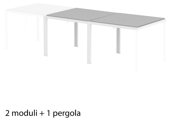 MOONTRIMMER - modulo per estensione pergola bioclimatica in alluminio modulare 3 x 3 m