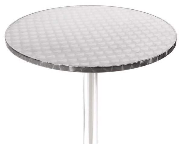 DARCUS - tavolo rotondo a colonna acciaio e alluminio waterproof tondo