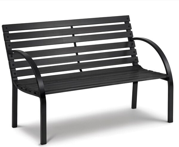 Sofotel 4207: Panchina da giardino con schienale, modello Luca, 117,5 x 83 x 57 cm, colore nero