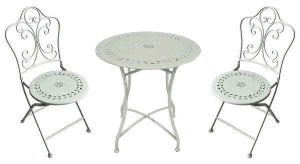 PALMELA - set due sedie pieghevoli e tavolo rotondo con decori