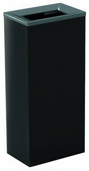 Gettacarte in acciaio inox Dimensioni 24x36xh 76 cm - L 60 contenitore mono-flusso antiscivolo, forma MInimalista colore nero-Grigio