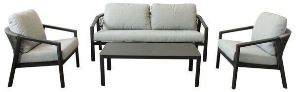 FRIDA - salotto outdoor in alluminio con schienale in corda