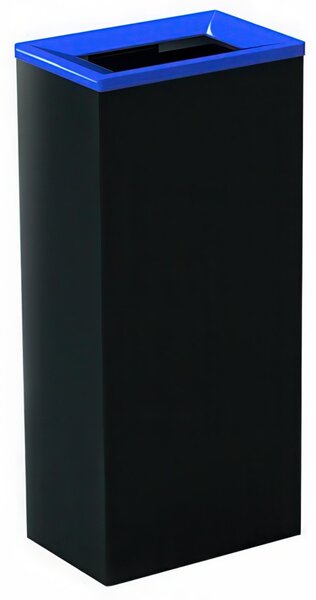 Gettacarte in acciaio inox Dimensioni 24x36xh 76 cm - L 60 contenitore mono-flusso antiscivolo, forma MInimalista colore nero-blu